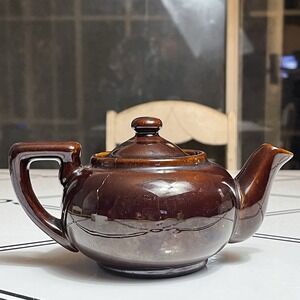 Brown Glaze Teapot or Coffee Pot , Vintage Unmarked